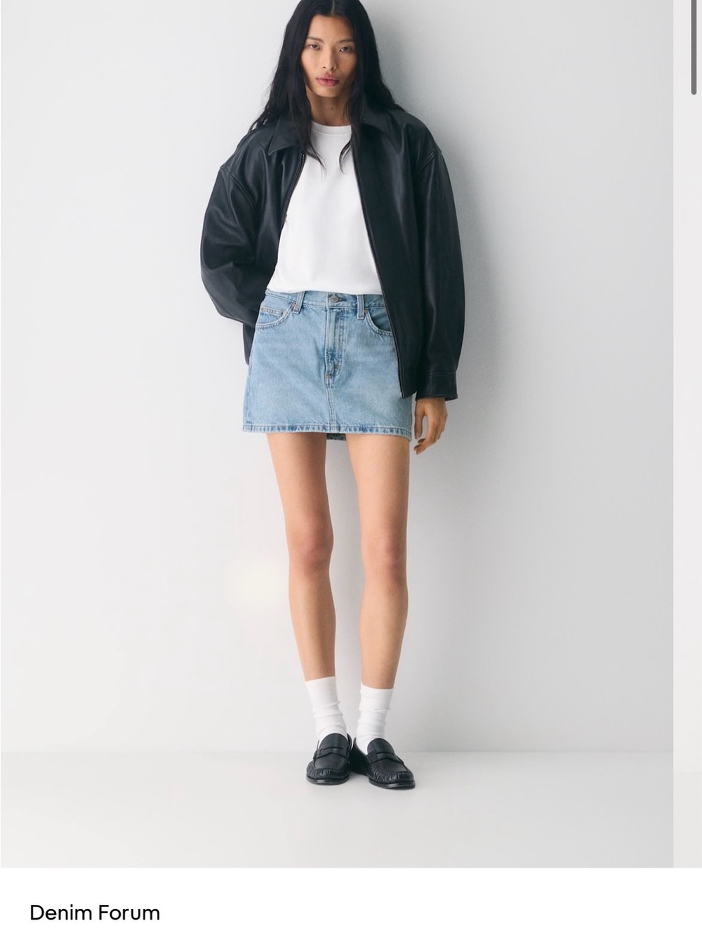Aritzia Denim Forum Light Wash Mini Skirt